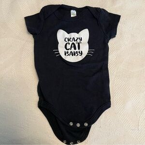 Crazy Cat Baby Black Bodysuit